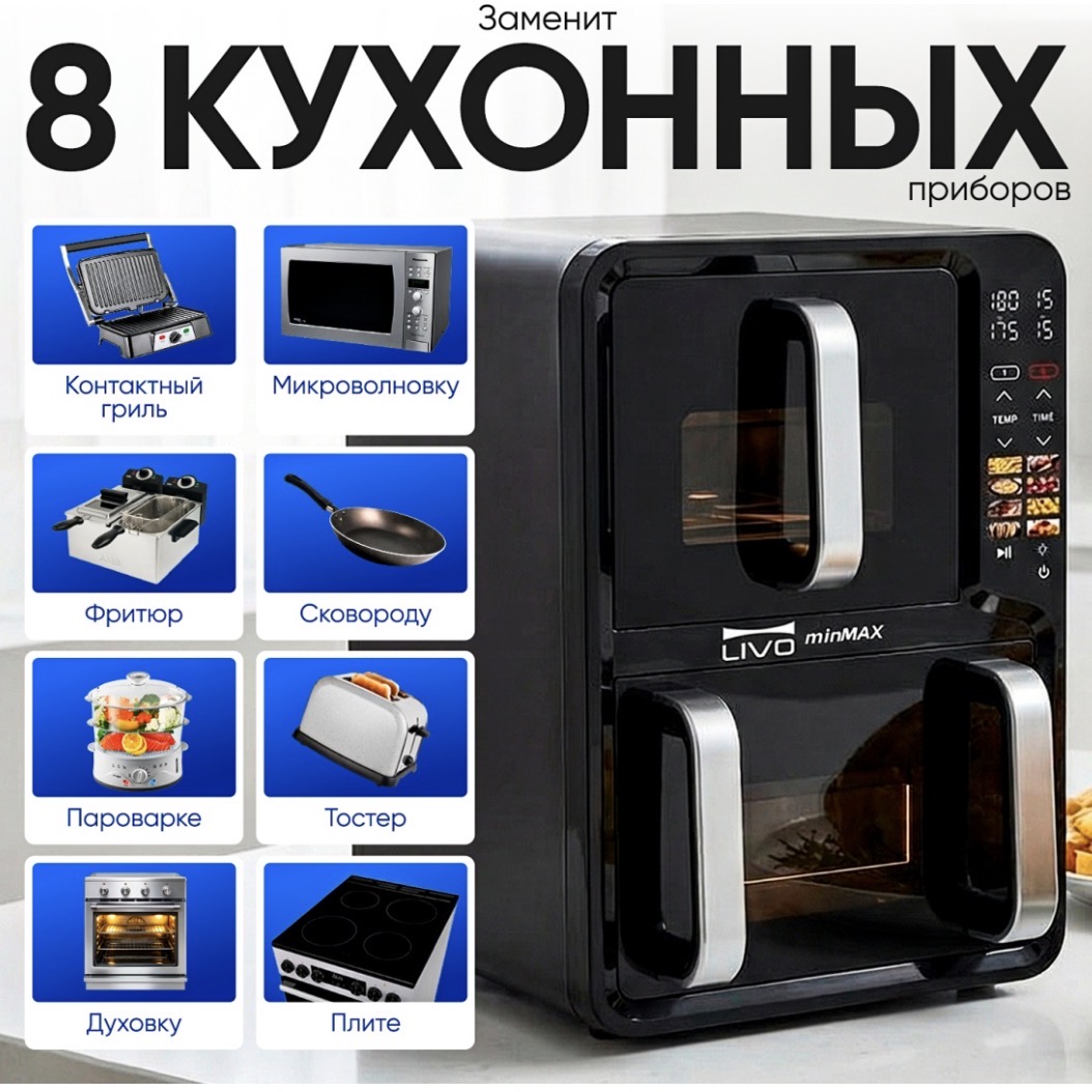 Аэрогриль minMAX MNF-5017 12 л чёрный
