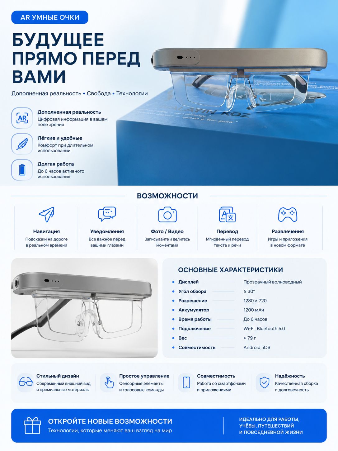 Интеллектуальные очки Ainalayin koz